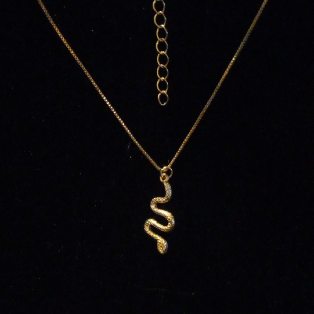 Gold Snake Pendant Necklace